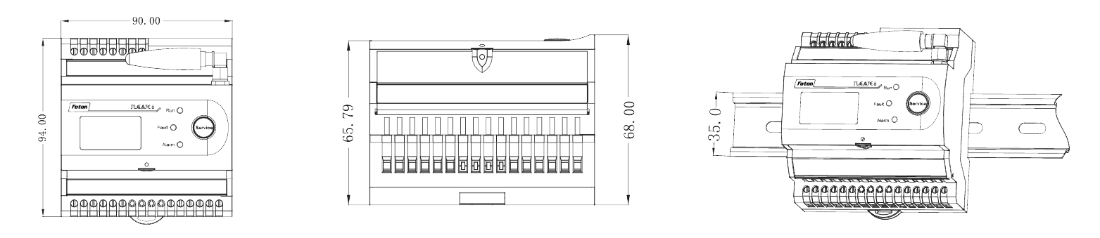 Sketch with Gate dimensions for the Foton battery monitoring system.