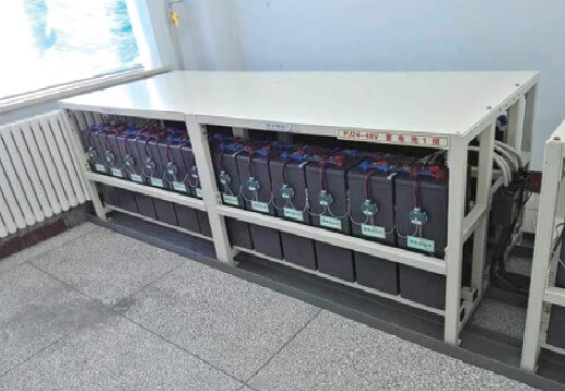 Shelves with Foton battery monitoring systems.