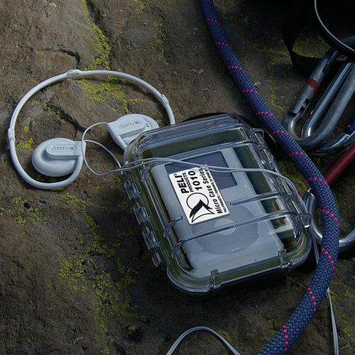 MP3 Player protected in a Peli Micro Case.